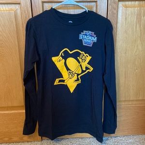 Black long sleeve Penguins T-shirt